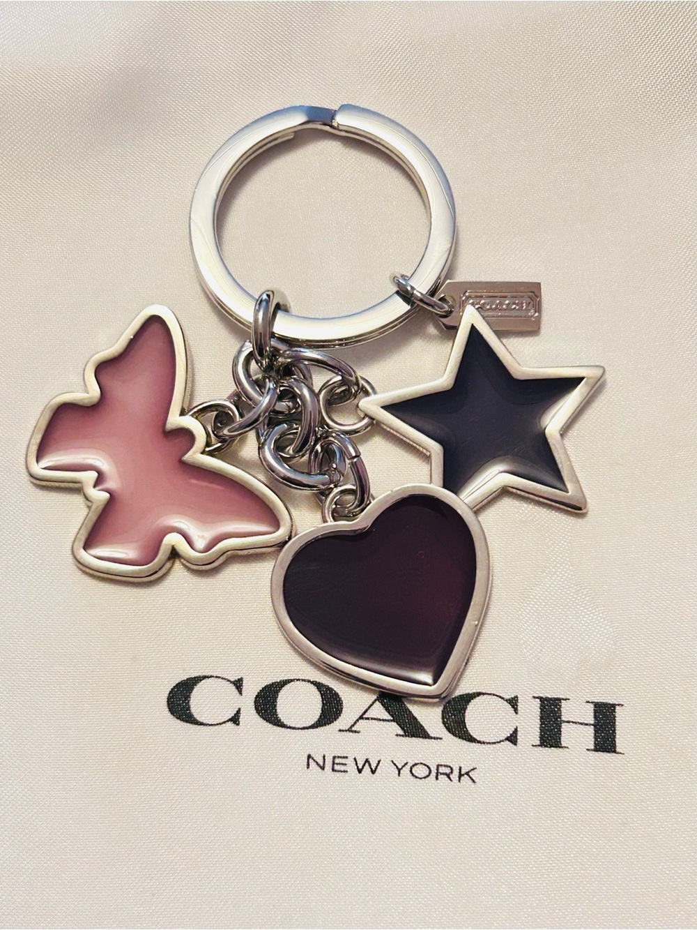Rare Coach Translucent Y2K Butterfly/ Star/ Heart Charm Keychain/ Bag Charm
